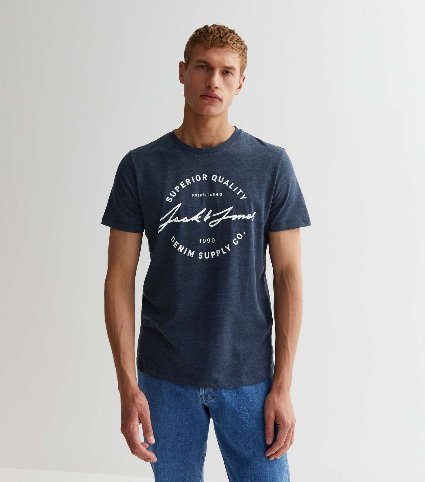 Jack & Jones Navy Logo T-Shirt | New Look
