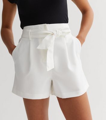 White high sale waisted dress shorts