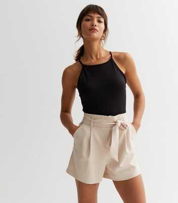 Stone Belted High Waist Shorts