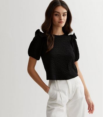 Puff shoulder t shirt new arrivals