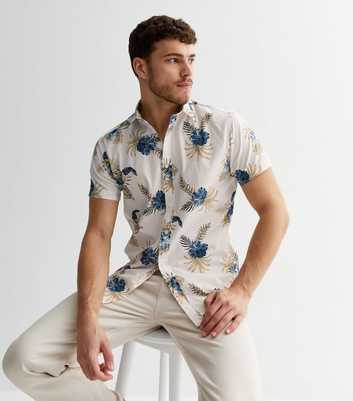 Jack & Jones White Tropical Floral Short Sleeve Shirt