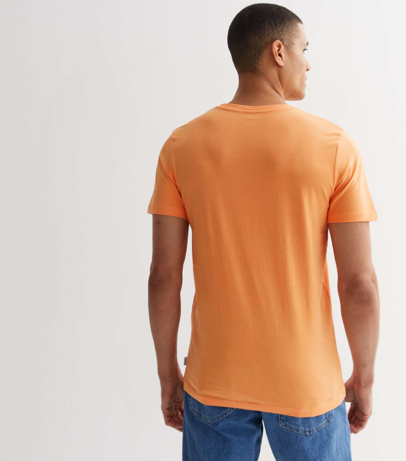 Jack & Jones Bright Orange Crew Neck Short Sleeve T-Shirt Image 4