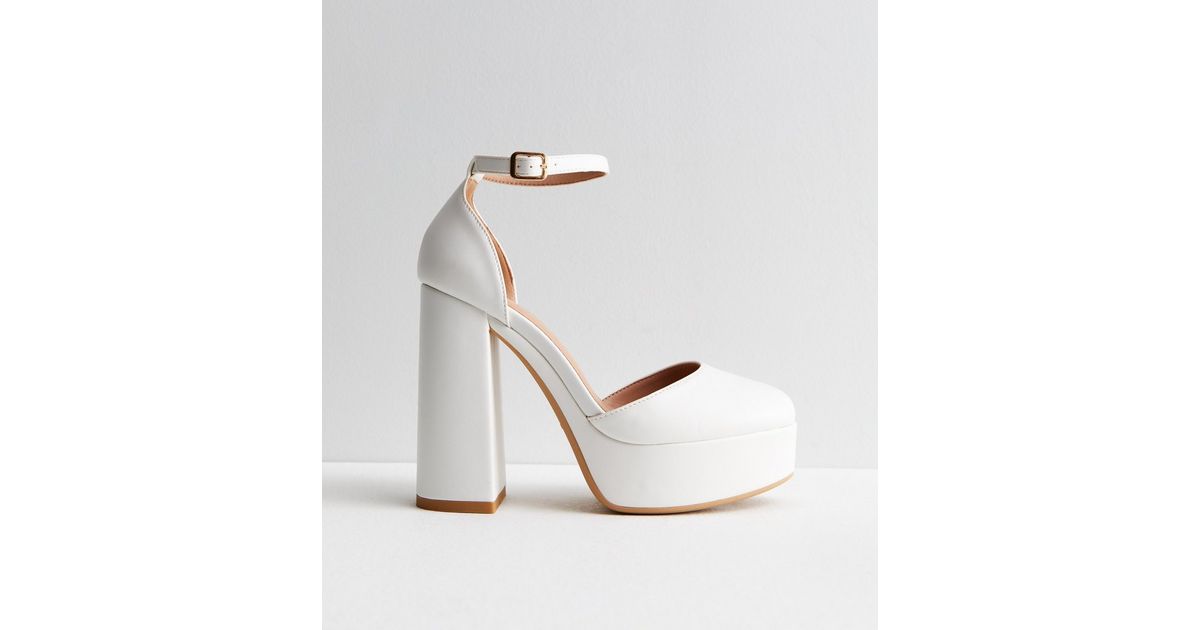 platform court shoes with block heel