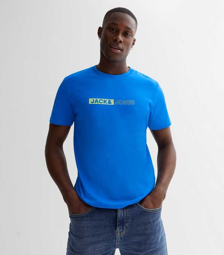Mens Shirts Jack And Jones T Shirt Blau Jack Jones Blue Logo T