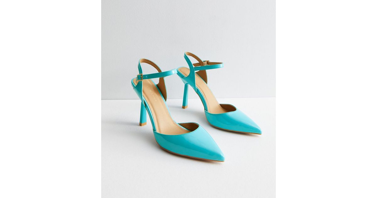 bright blue court shoes