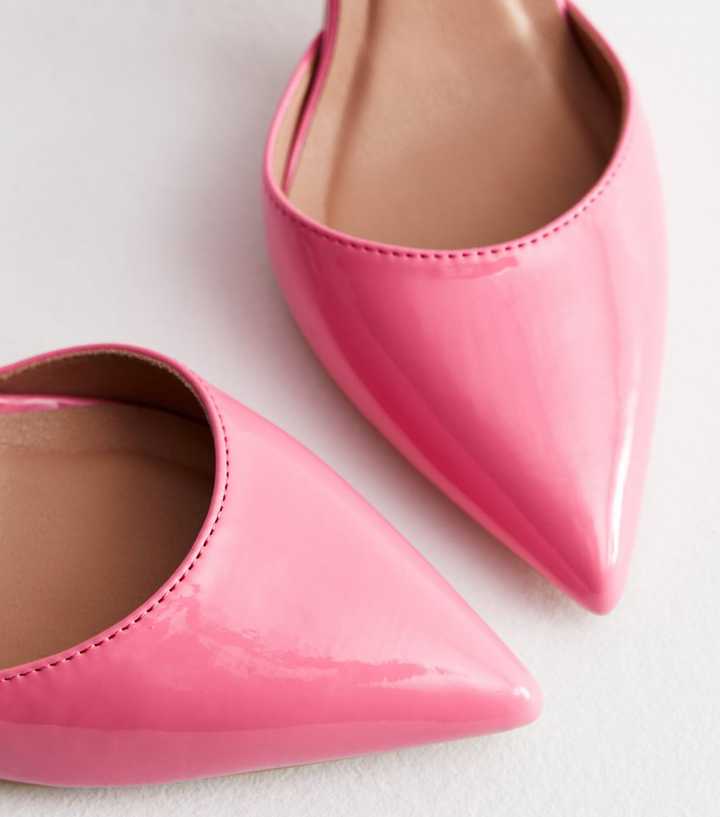 pink pointed court shoes