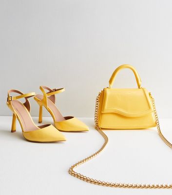 Yellow heels hotsell and bag