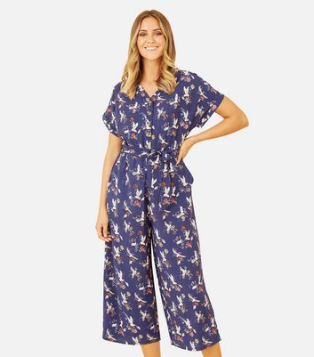 bird print jumpsuit