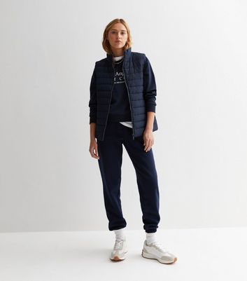 Navy Lightweight Padded Gilet New Look