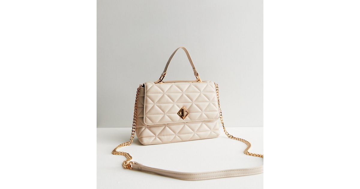 Little Mistress Cream Quilted Cross Body Bag New Look