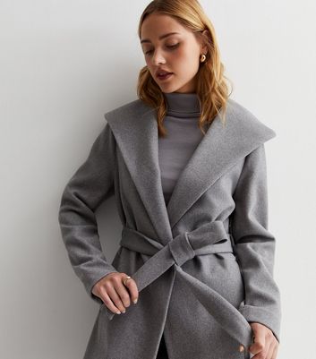 Grey belted sales puffer jacket