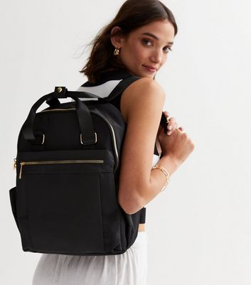 Black backpack 2025 with pockets