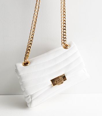 White Quilted Cross Body Bag New Look