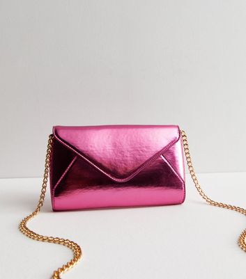 Pink outlet metallic clutch