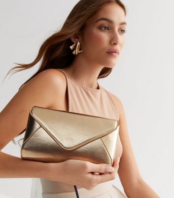 Metallic gold store handbag