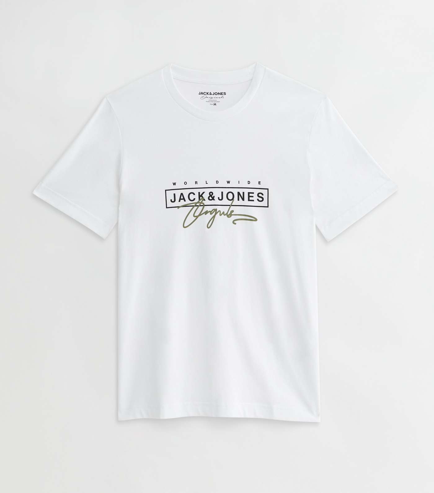 Jack & Jones White Cotton Jorsplash Logo T-Shirt Image 5