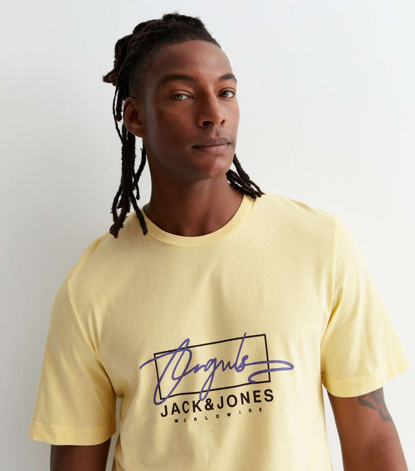 Jack & Jones Mustard Cotton Jorsplash Logo T-Shirt Image 2