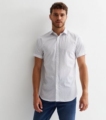 Men's Jack & Jones White Mark Making Cotton Short Sleeve Shirt New Look