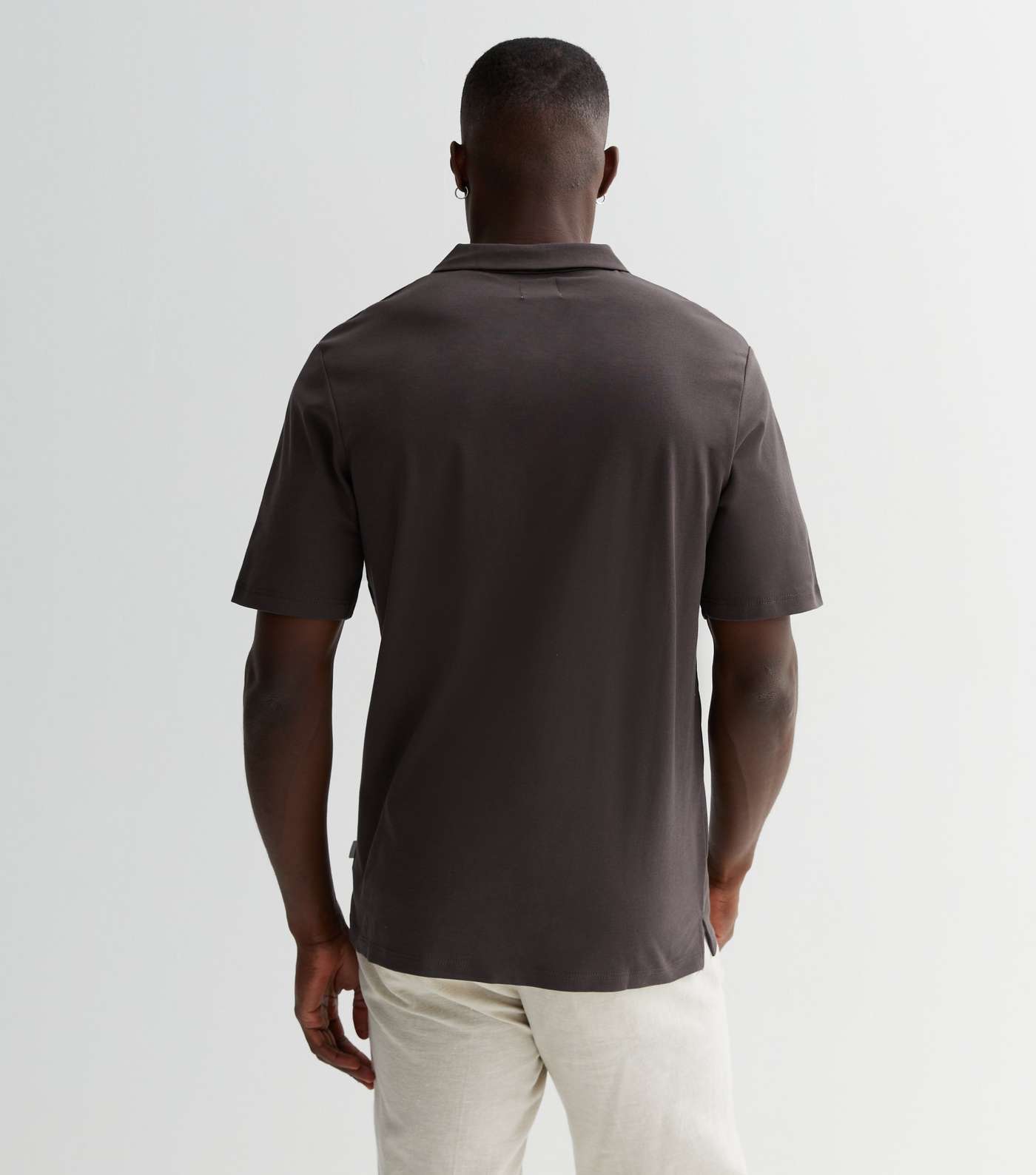 Jack & Jones Dark Grey Short Sleeve Polo Shirt Image 4