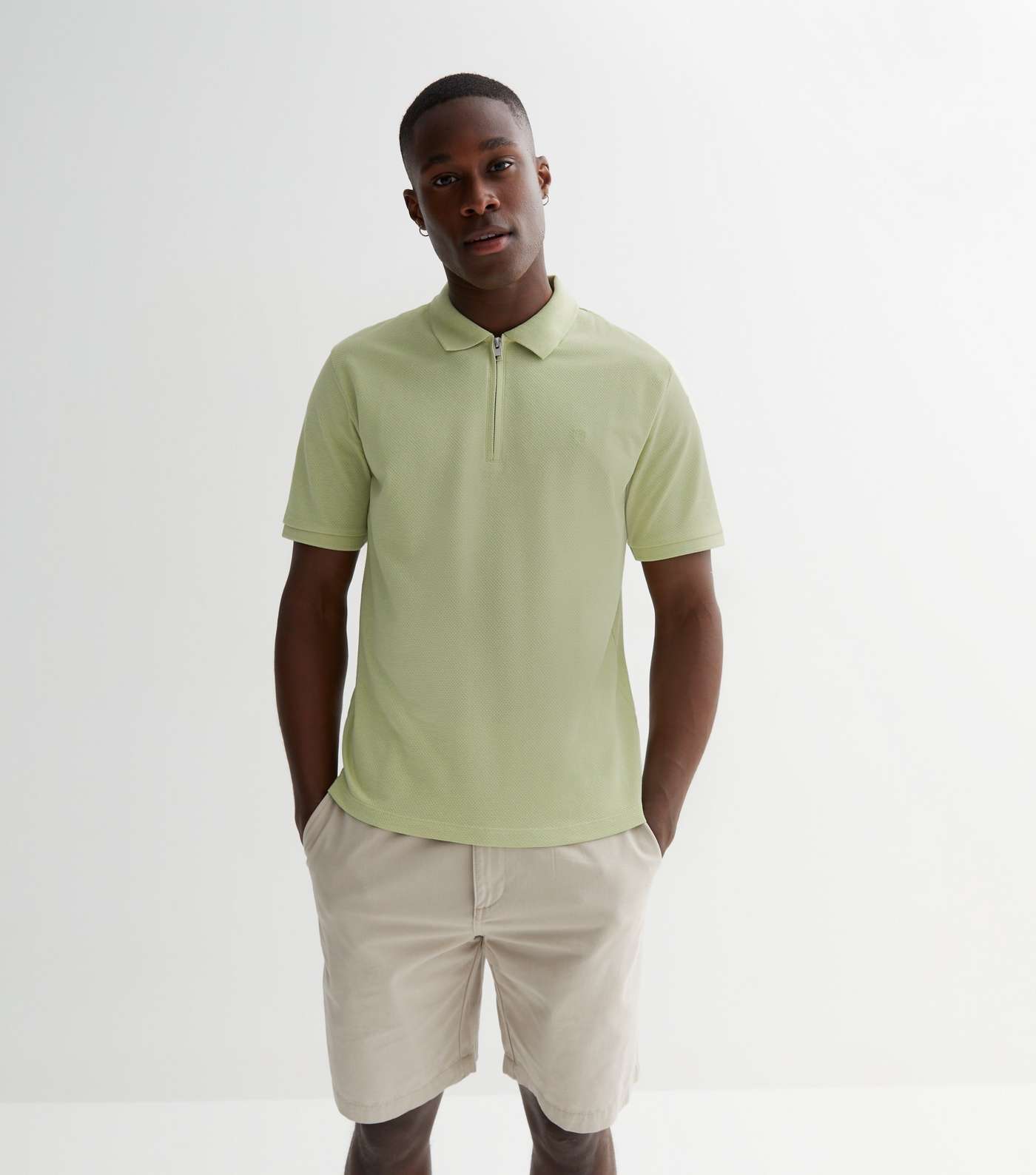 Jack & Jones Light Green Short Sleeve Polo Shirt Image 2