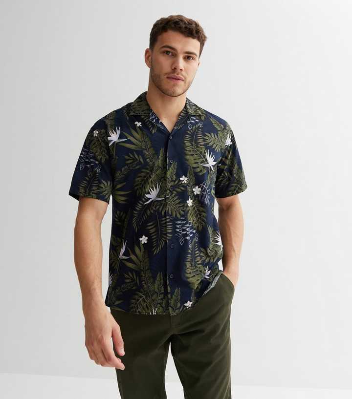 mens navy short sleeve shirt
