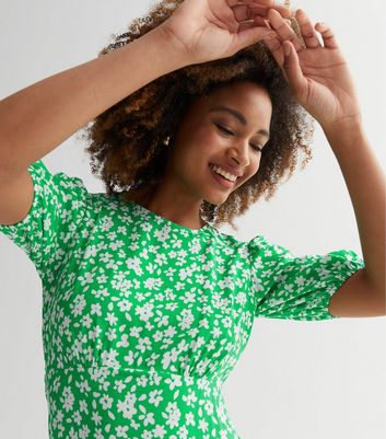 Green store ditsy dress