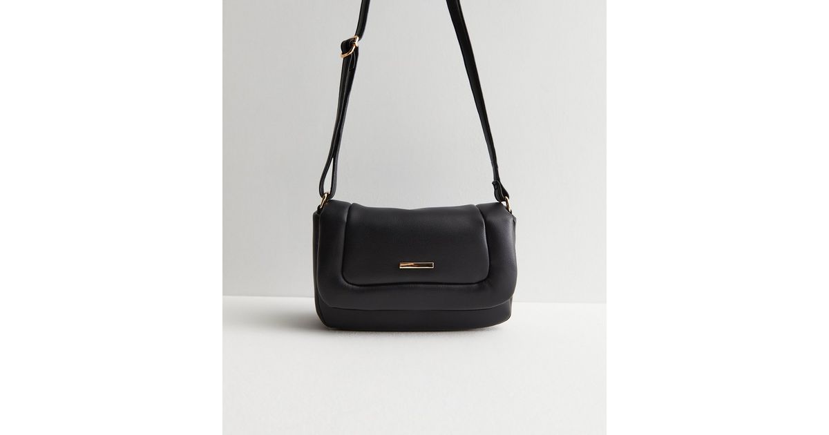 Black Puffer Cross Body Bag New Look