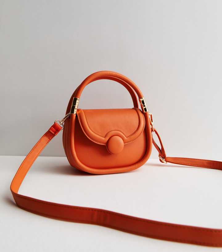 Bright Orange Covered Buckle Cross Body Bag | New Look