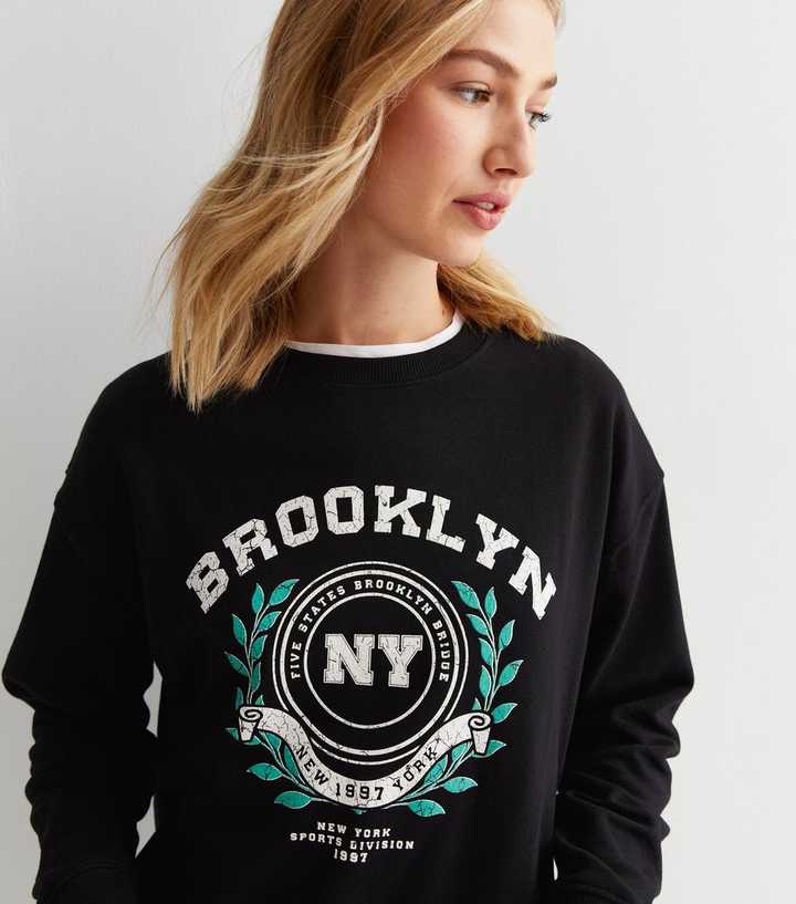 New Look Red Brooklyn Logo Sweatshirt - Red - Size M - Women