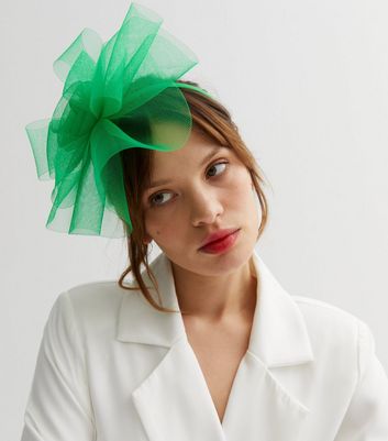 Green Flower Mesh Fascinator Headband