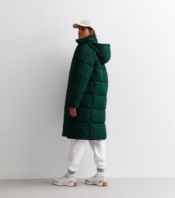 Dark green puffer coat best sale