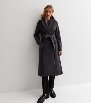 Long grey wrap clearance coat