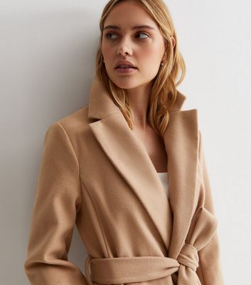 Warehouse camel clean deals belted coat