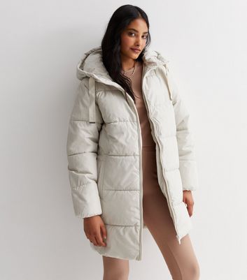 Cream Hooded Puffer Coat | New Look