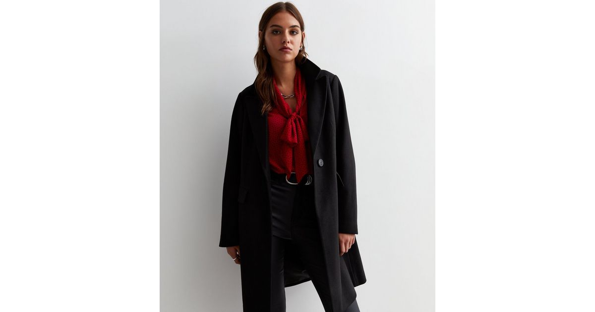 Baliage Long Line Lace Coat - Black