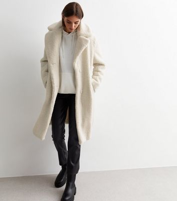 Long cream hotsell teddy coat