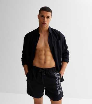 Jack & Jones Black Logo Swim Shorts
