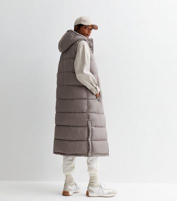 Sleeveless long clearance puffer jacket