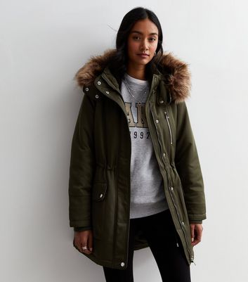 Fur lined hooded jacket women's sale