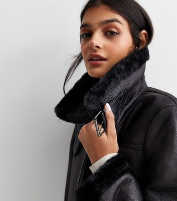 New look clearance black faux fur