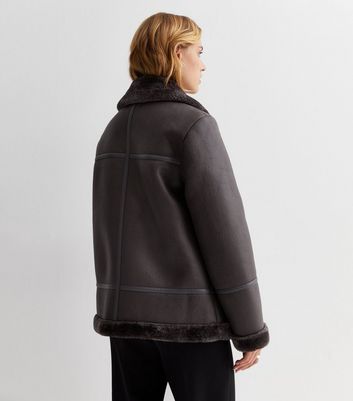 Warehouse grey aviator top jacket