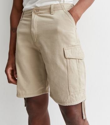 Men's Jack & Jones Stone Cotton Cargo Shorts New Look