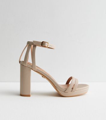 JOHN LEWIS Melody Leather Caged Strappy Stiletto Sandals in Gold | Endource