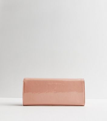 Blush patent hotsell clutch bag