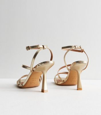 Gold sales strappy stilettos