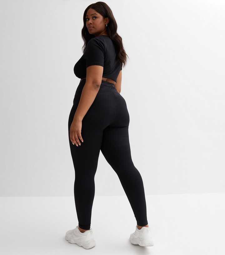 Women's Curve Black Sportswear High Waisted Leggings