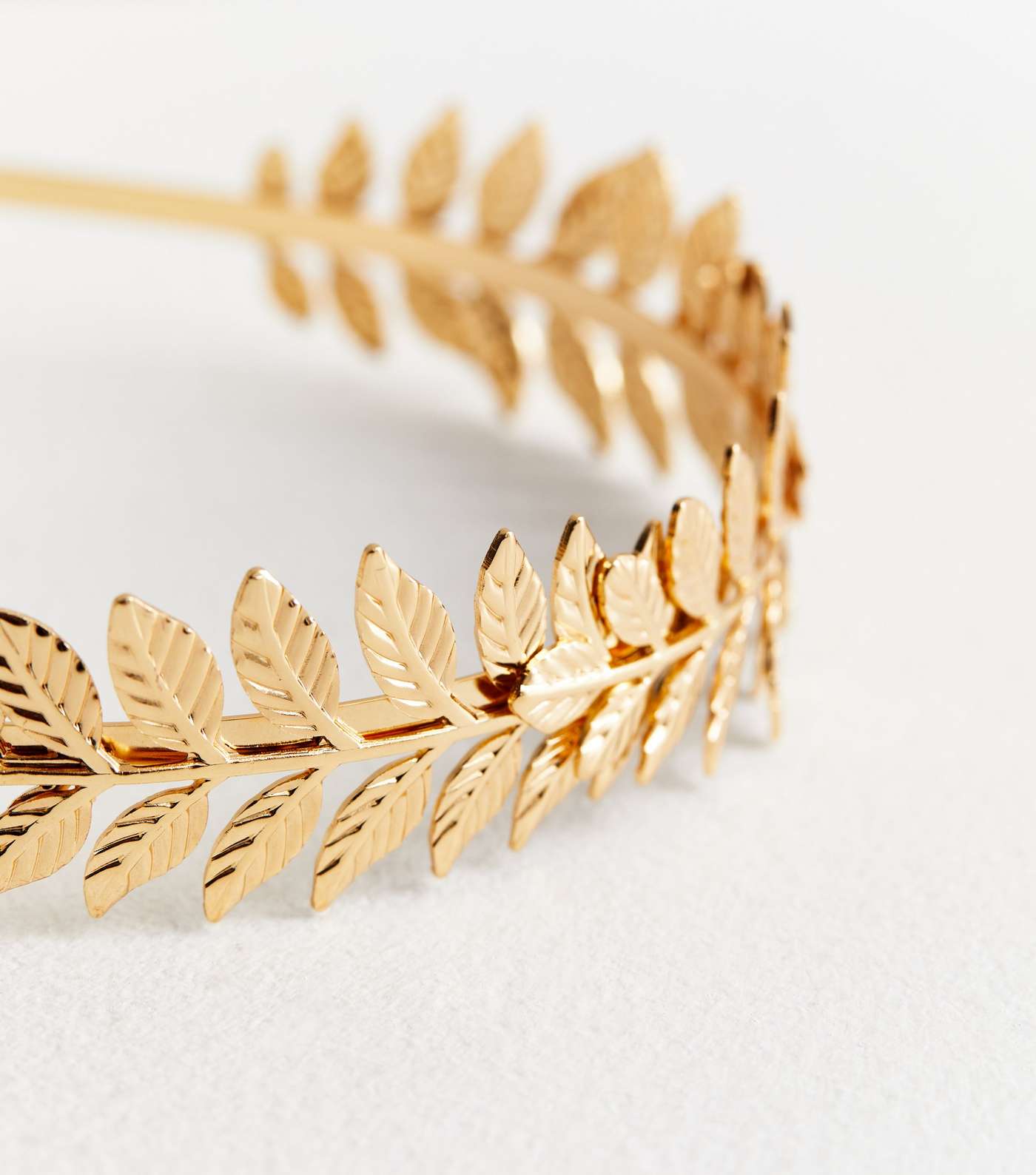 Gold Metal Large Leaf Headband Image 4