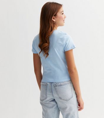 Girls Pale Blue Grateful Logo T-Shirt | New Look