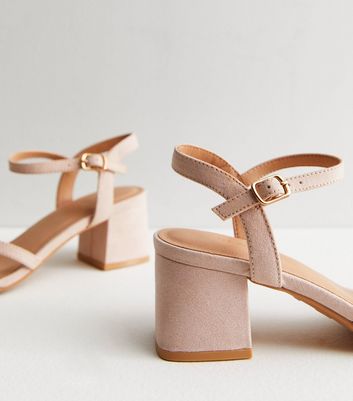 Pale pink clearance mid heel sandals