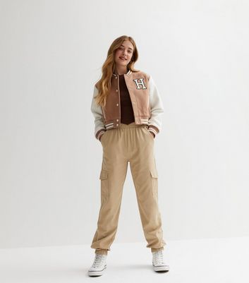 Women's Wide Leg Cargo Trousers With Utility Pockets Beige – Styledup.co.uk